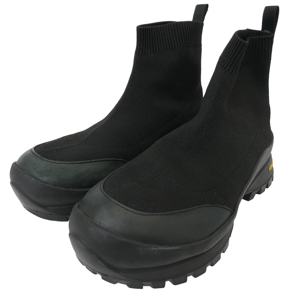 nagonstans ナゴンスタンス Vibram ビブラムソール ニット ブーツ ブラック系 24cm【中古】