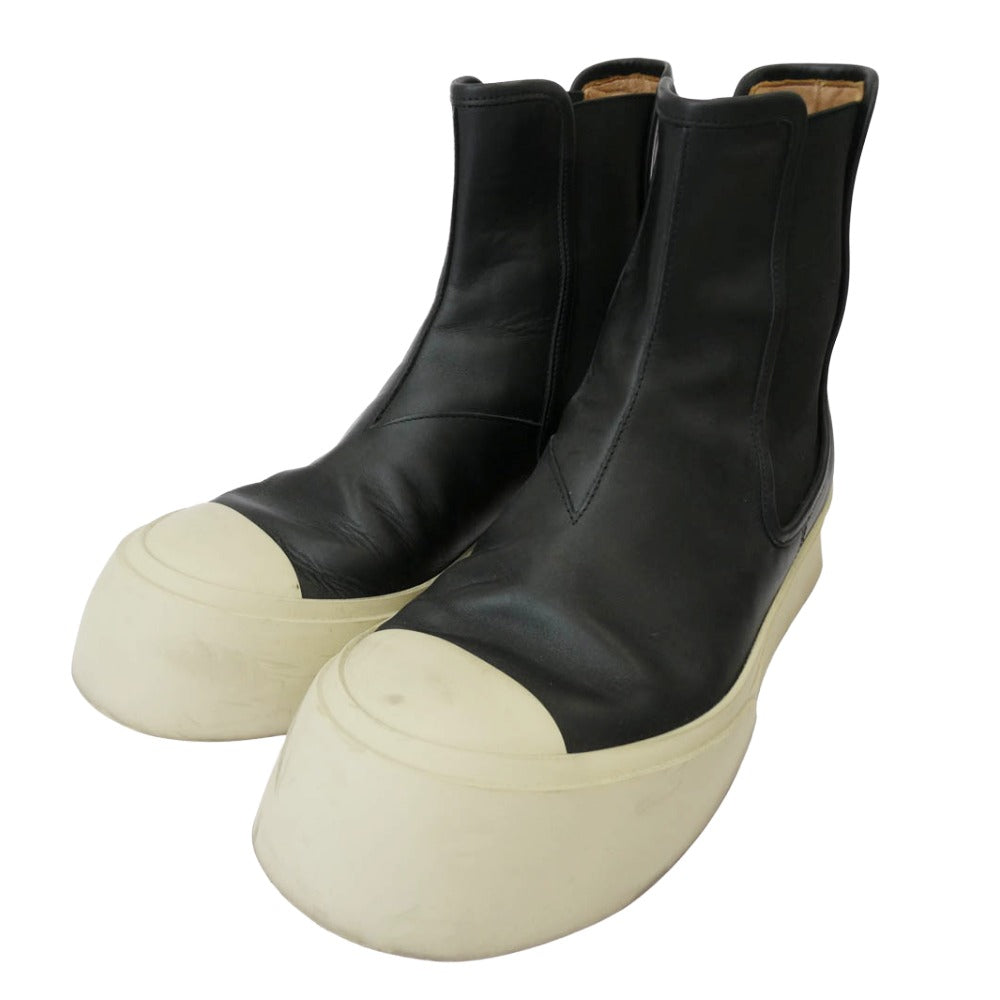MARNI マルニ パブロ チェルシー サイドゴア ブーツ ハイカット スニーカー ブラック系 42【中古】