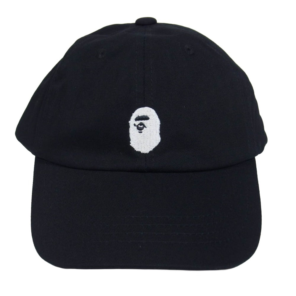 A BATHING APE アベイシングエイプ ロゴ 刺繍 キャップ 帽子 ブラック系 F【新古品】【未使用】【中古】