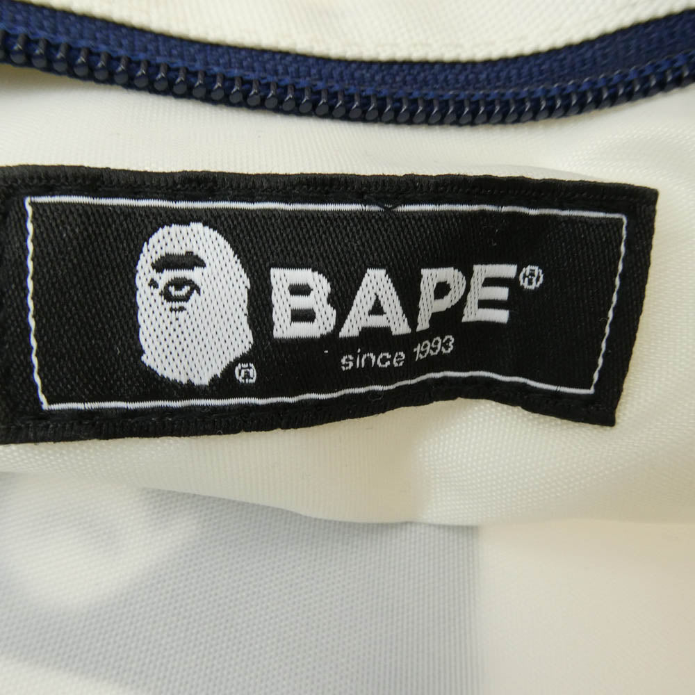 A BATHING APE アベイシングエイプ 1M20182001 ロゴ プリント トート バッグ ホワイト系 ブルー系【新古品】【未使用】【中古】