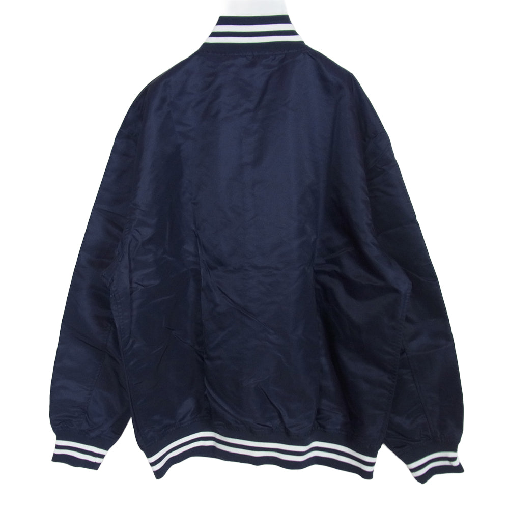 A BATHING APE アベイシングエイプ ロゴ プリント スタジャン ブルゾン ジャケット ダークネイビー系 L【極上美品】【中古】