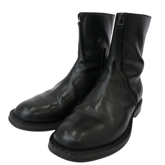 Yohji Yamamoto POUR HOMME ヨウジヤマモトプールオム 23AW HJ-E25-782 ×CHEREVICHKIOTVICHKI シェレヴィッキオヴィッキ CURVED ZIP BOOTS カーブド ジップ ブーツ ブラック系 41【中古】