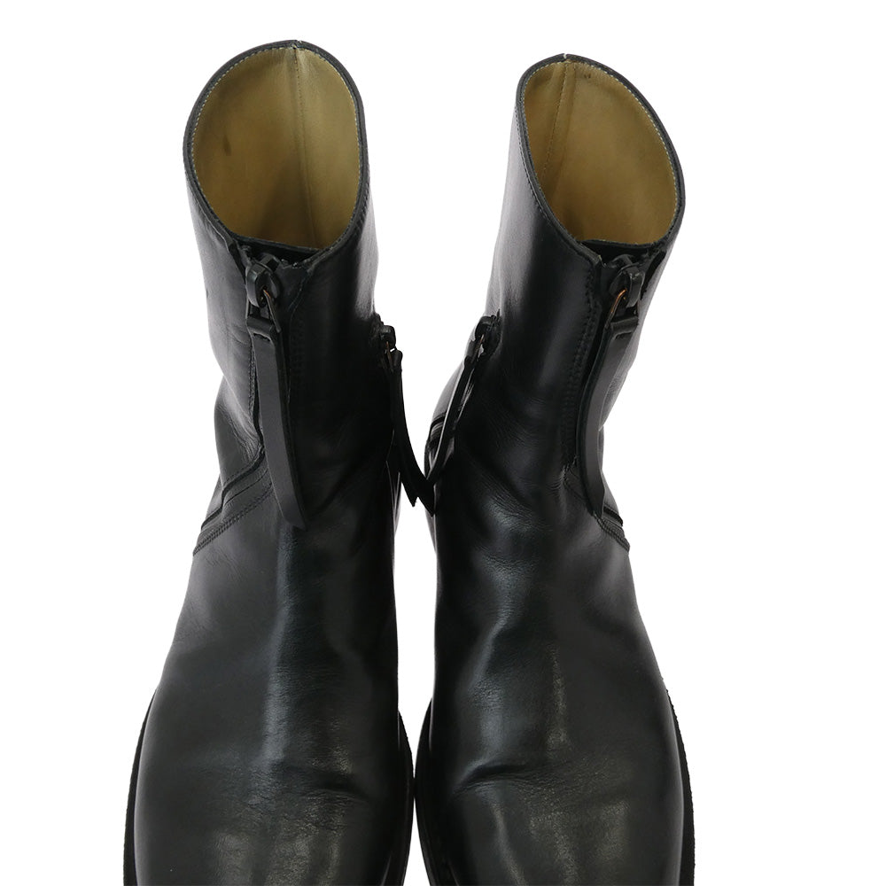 Yohji Yamamoto POUR HOMME ヨウジヤマモトプールオム 23AW HJ-E25-782 ×CHEREVICHKIOTVICHKI シェレヴィッキオヴィッキ CURVED ZIP BOOTS カーブド ジップ ブーツ ブラック系 41【中古】