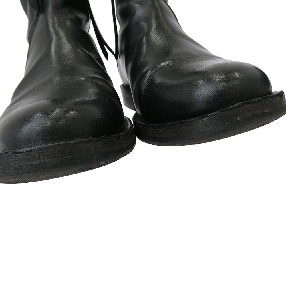 Yohji Yamamoto POUR HOMME ヨウジヤマモトプールオム 23AW HJ-E25-782 ×CHEREVICHKIOTVICHKI シェレヴィッキオヴィッキ CURVED ZIP BOOTS カーブド ジップ ブーツ ブラック系 41【中古】