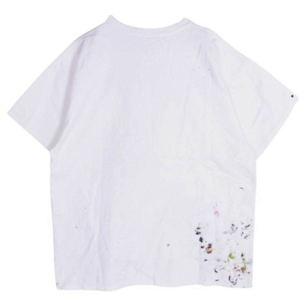 カイカイキキ MADSAKI MAINSTREAM MEDIA SUCKS ペイントプリント Tシャツ 半袖カットソー ホワイト系 XL【中古】