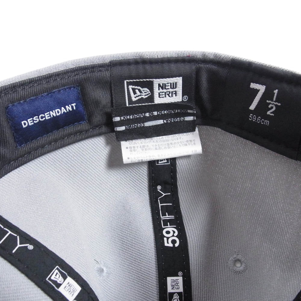 DESCENDANT ディセンダント 22SS 221NEDS-HT02 × NEW ERA ニューエラ VORTEX LP 59FIFTY CAP ヴォルテックス ワッペンデザイン キャップ 帽子 グレー系 59.6【中古】
