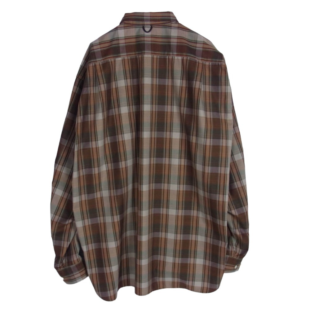 DAIWA PIER39 ダイワピア 22AW BE-85022W TECH REGULAR COLLAR SHIRTS チェック柄 テック レギュラーカラー 長袖シャツ ブラウン系 M【中古】