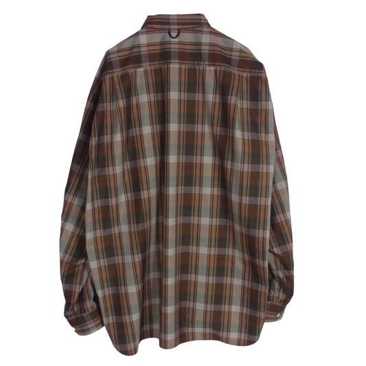 DAIWA PIER39 ダイワピア 22AW BE-85022W TECH REGULAR COLLAR SHIRTS チェック柄 テック レギュラーカラー 長袖シャツ ブラウン系 M【中古】