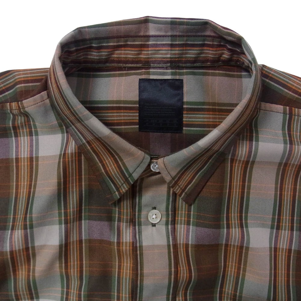 DAIWA PIER39 ダイワピア 22AW BE-85022W TECH REGULAR COLLAR SHIRTS チェック柄 テック レギュラーカラー 長袖シャツ ブラウン系 M【中古】