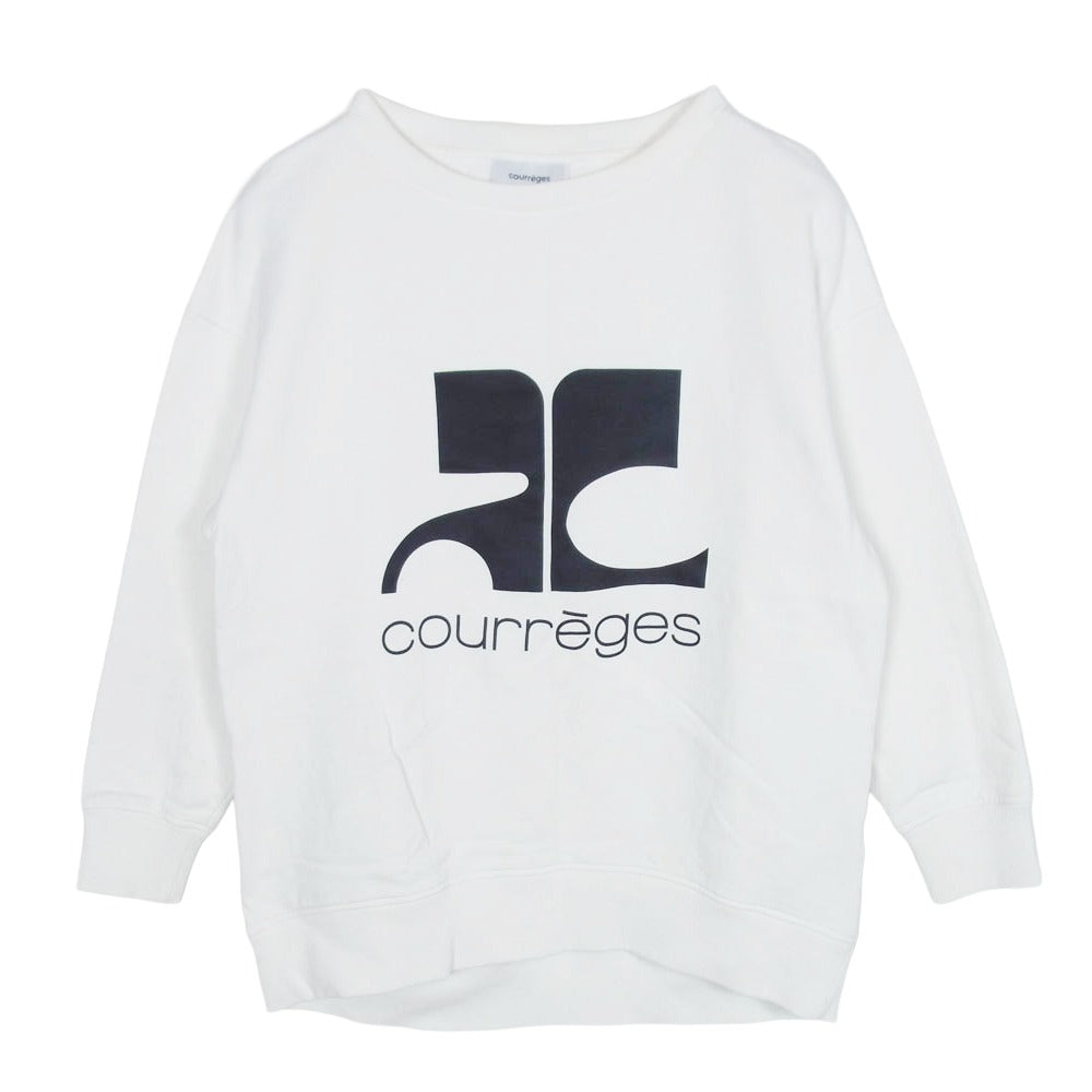 courreges クレージュ クルーネック ロゴ スウェット ホワイト系 1【中古】