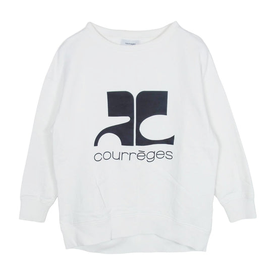 courreges クレージュ クルーネック ロゴ スウェット ホワイト系 1【中古】