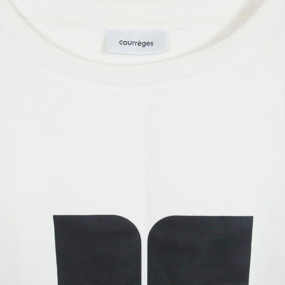courreges クレージュ クルーネック ロゴ スウェット ホワイト系 1【中古】