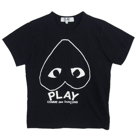 PLAY COMME des GARCONS プレイコムデギャルソン AZ-T113 逆さハート ロゴ プリント 半袖 Tシャツ カットソー ブラック系 L【中古】
