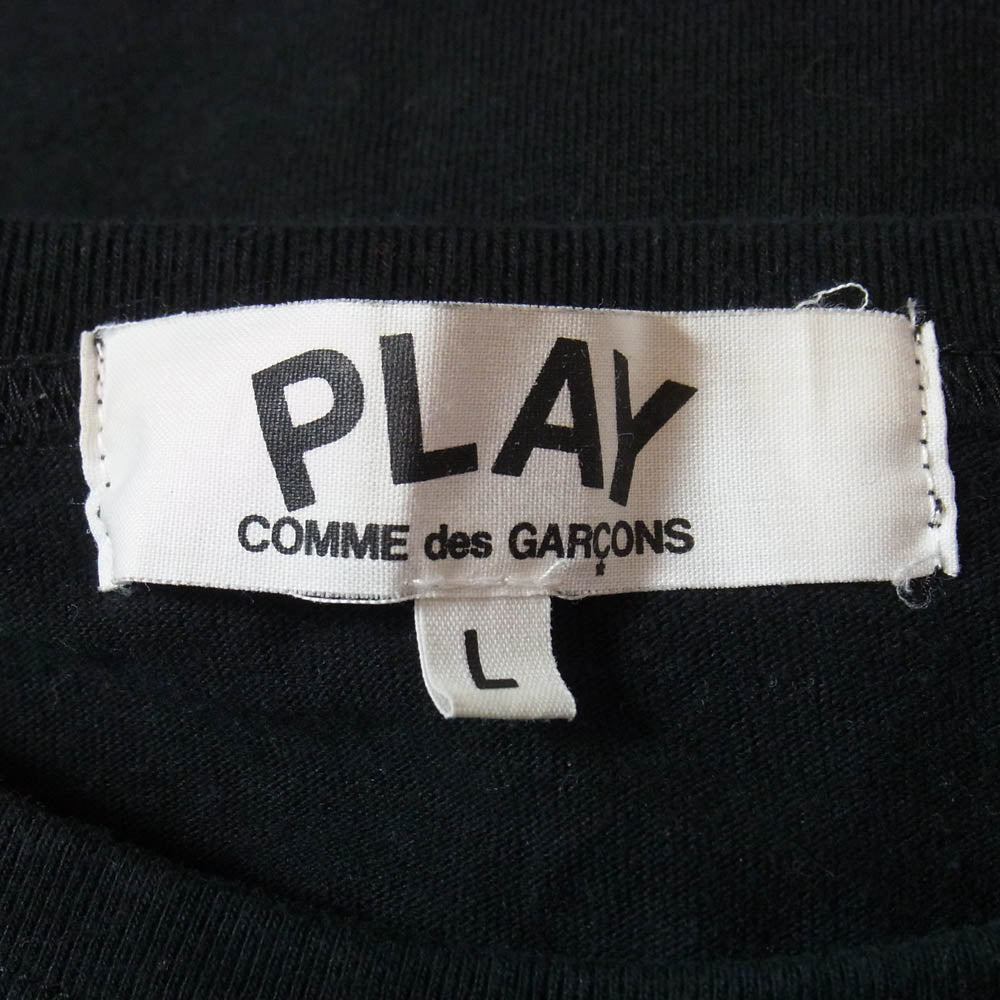 PLAY COMME des GARCONS プレイコムデギャルソン AZ-T113 逆さハート ロゴ プリント 半袖 Tシャツ カットソー ブラック系 L【中古】