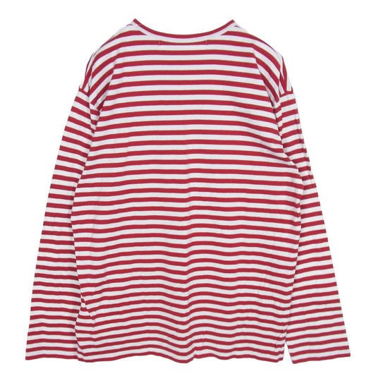 PLAY COMME des GARCONS プレイコムデギャルソン AZ-T164 Border Long Sleeve T-Shirt ボーダー ロングスリーブ カットソー レッド系 XL【中古】