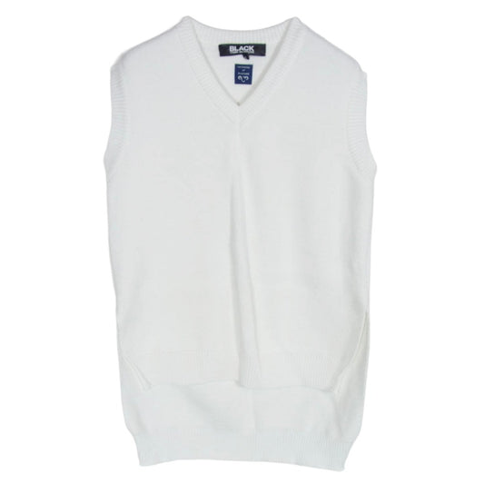 BLACK COMME des GARCONS ブラックコムデギャルソン 1G-N502 LOCHAVEN of SCOTLAND ロキャベン・オブ・スコットランド Vネック ニット ベスト ホワイト系 S【中古】