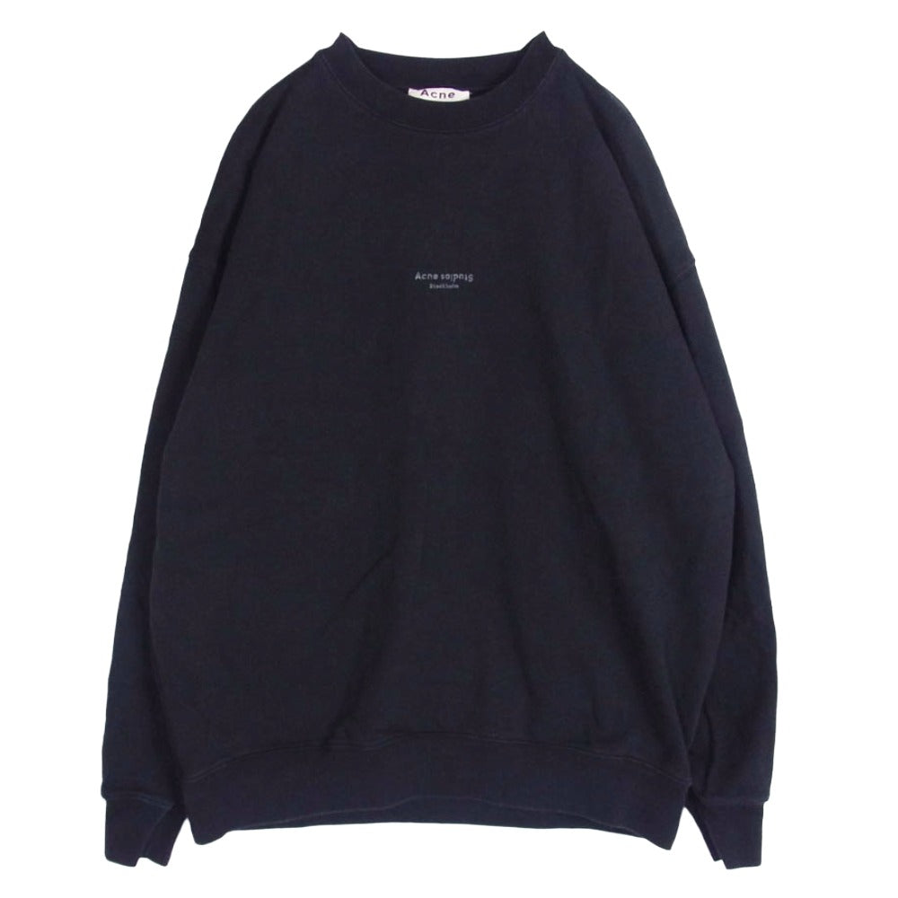 ACNE STUDIOS アクネストゥディオズ SWEA000014 フロント ロゴプリント スウェットトレーナー ブラック系 S【中古】