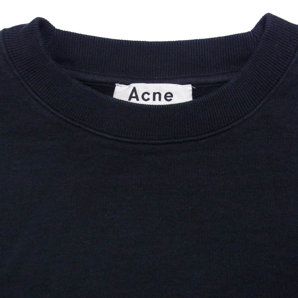 ACNE STUDIOS アクネストゥディオズ SWEA000014 フロント ロゴプリント スウェットトレーナー ブラック系 S【中古】