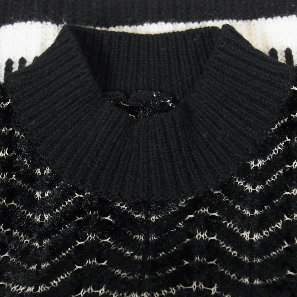 マメクロゴウチ 18AW MM18AW-KN024 Plating Mole Knit Sweater ハイネック ニット ブラック系 2【中古】
