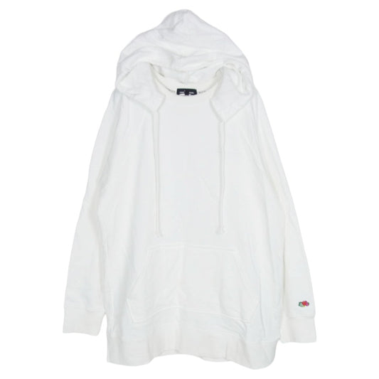 tricot COMME des GARCONS トリココムデギャルソン TH-T002 FRUIT OF THE LOOM フルーツ オブザルーム 後付け プルオーバーパーカー ホワイト系 M【中古】