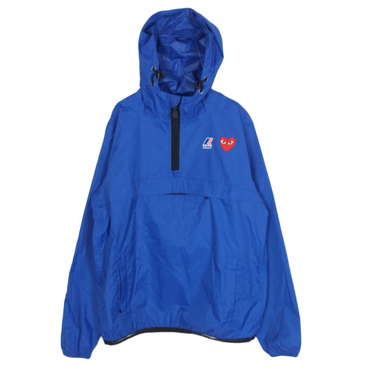 PLAY COMME des GARCONS プレイコムデギャルソン K-WAY HALF ZIP ケーウェイ ハーフジップ プルオーバー ナイロン ジャケット ブルー系 S【中古】