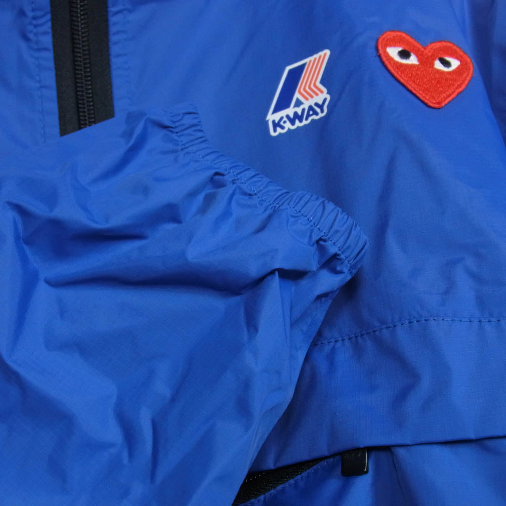 PLAY COMME des GARCONS プレイコムデギャルソン K-WAY HALF ZIP ケーウェイ ハーフジップ プルオーバー ナイロン ジャケット ブルー系 S【中古】