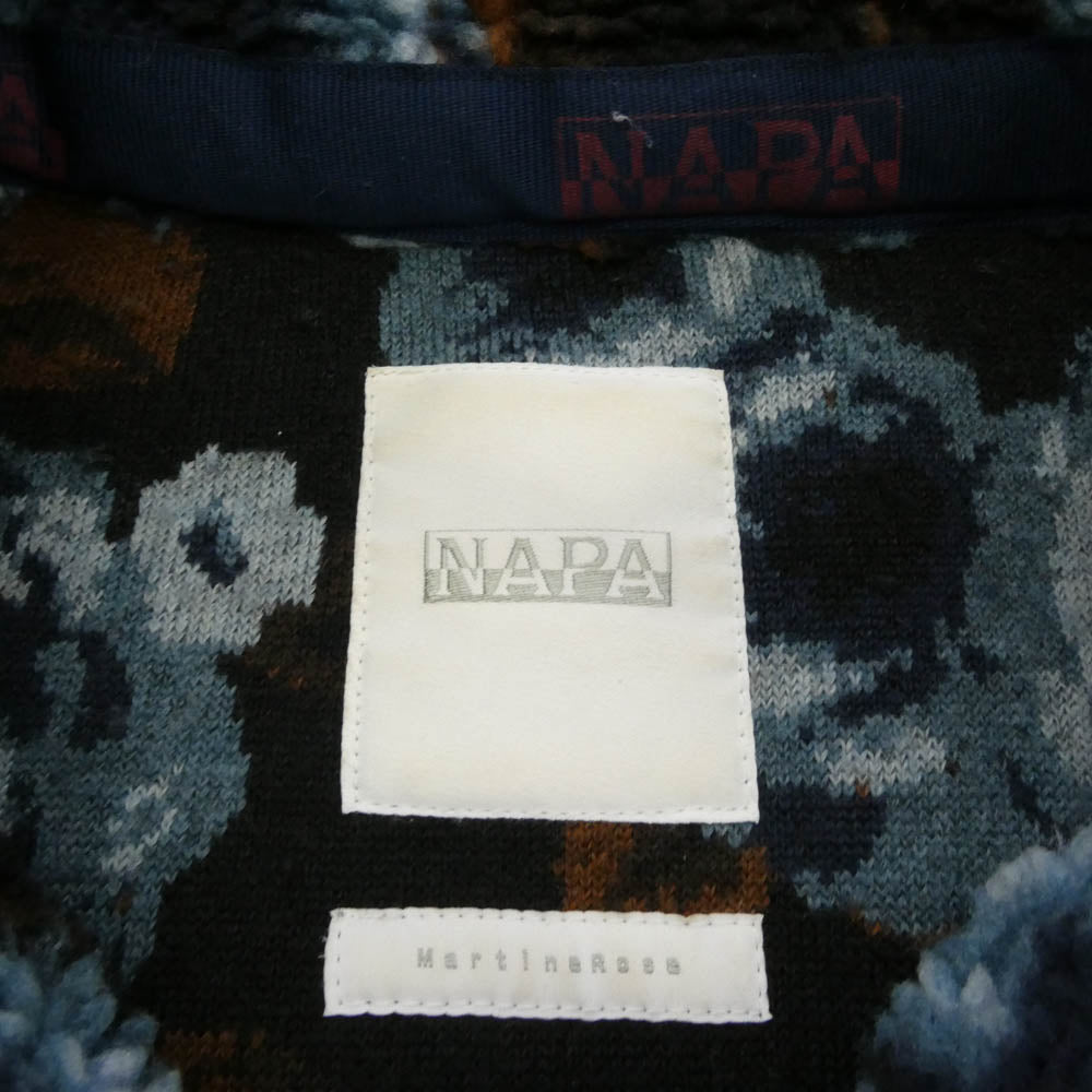 MARTIN ROSE マーティンローズ N0YID0 NAPA by Martine Rose ナパ マーティンローズ T-EMIN JACQUARD JKT フローラル ジャガード フリースジャケット ネイビー系 M【中古】