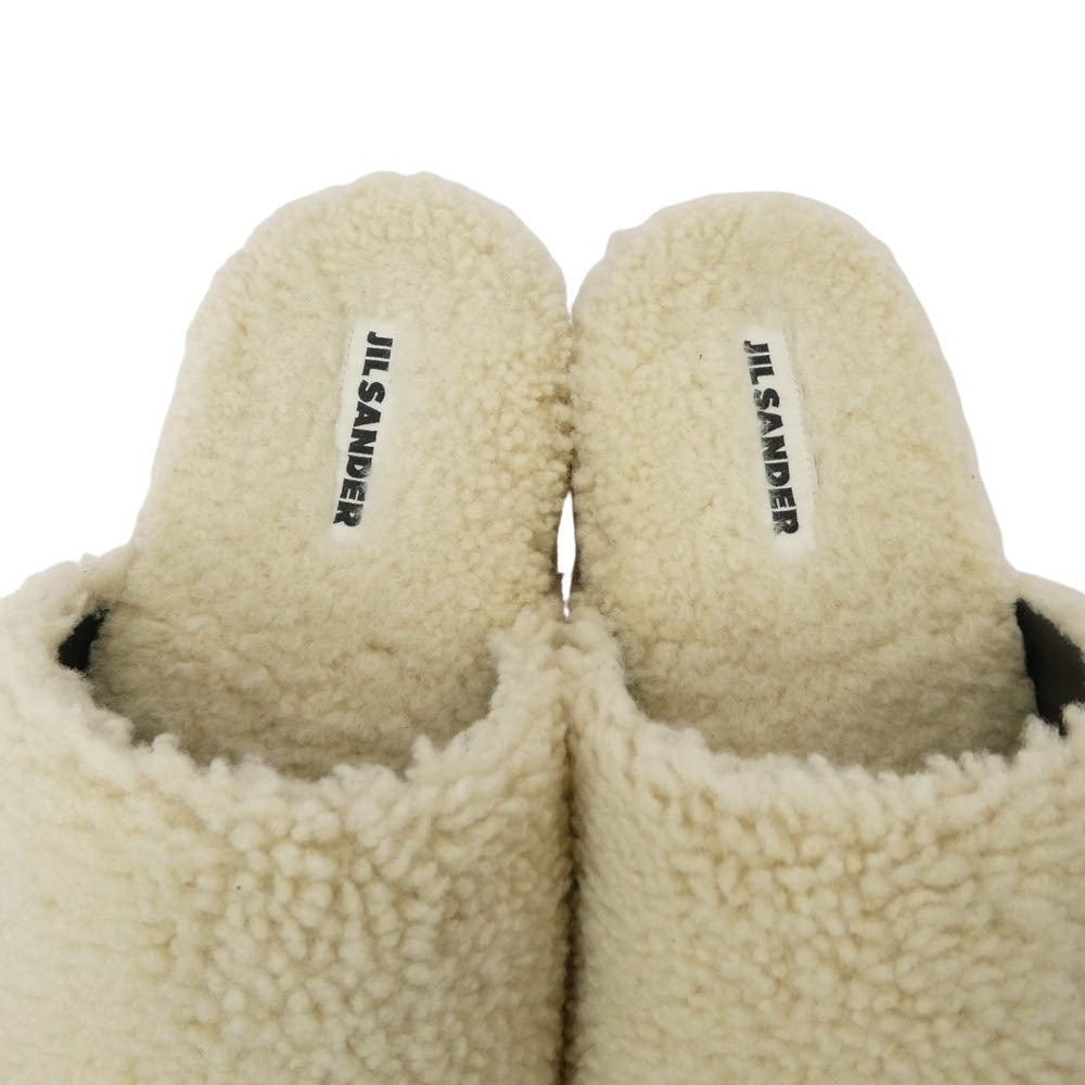 JIL SANDER ジルサンダー ボア スリッポン サンダル クロック オフホワイト系 38【中古】