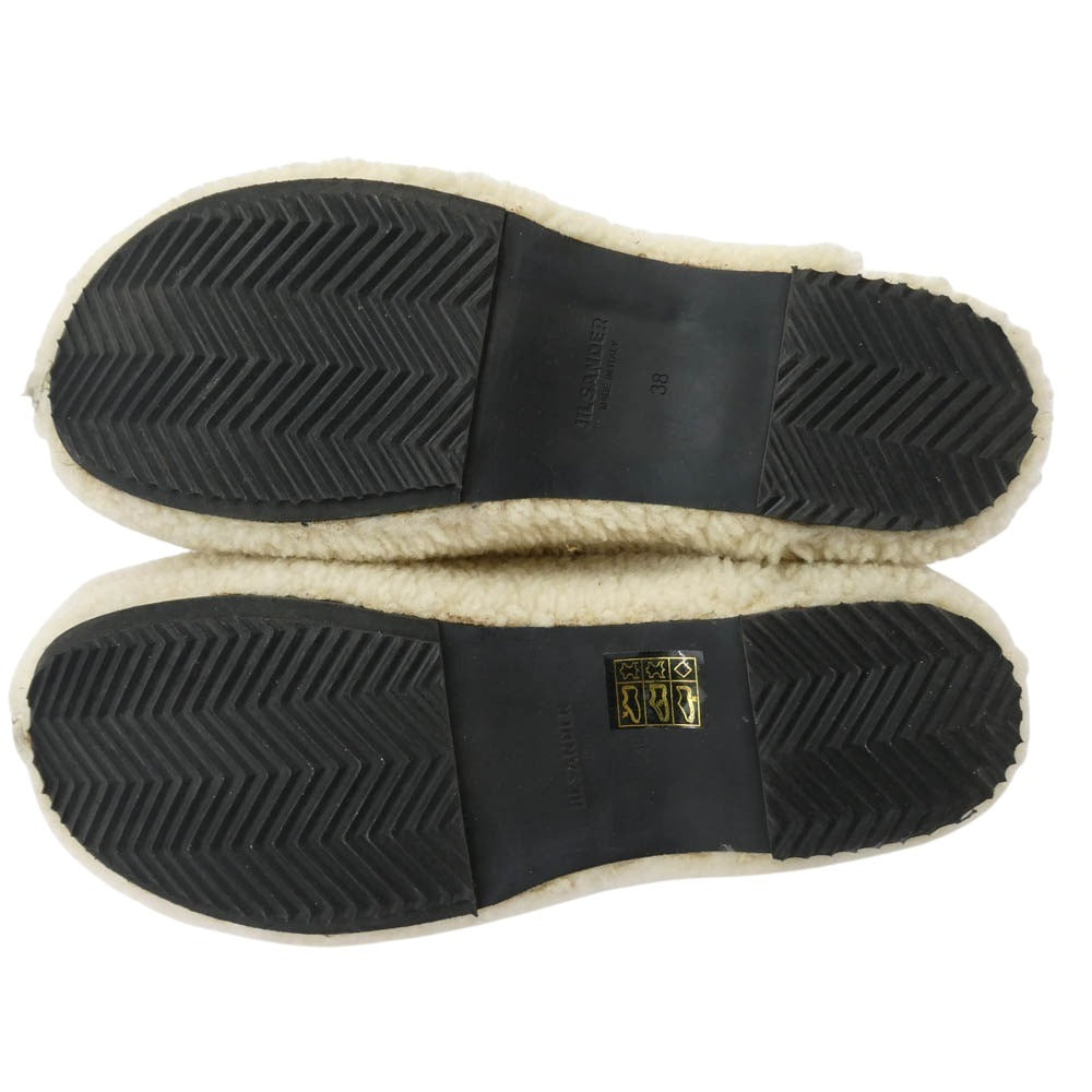 JIL SANDER ジルサンダー ボア スリッポン サンダル クロック オフホワイト系 38【中古】
