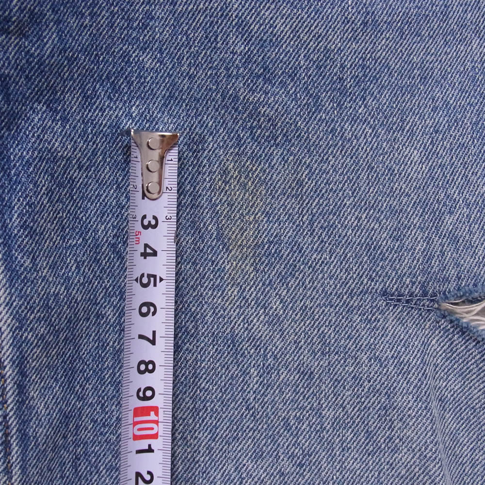 MAISON MARGIELA メゾンマルジェラ 22SS S51LA0051 四つタグ ① SLASH DETAIL DENIM PANTS ダメージ加工 デニムパンツ ライトブルー系【中古】