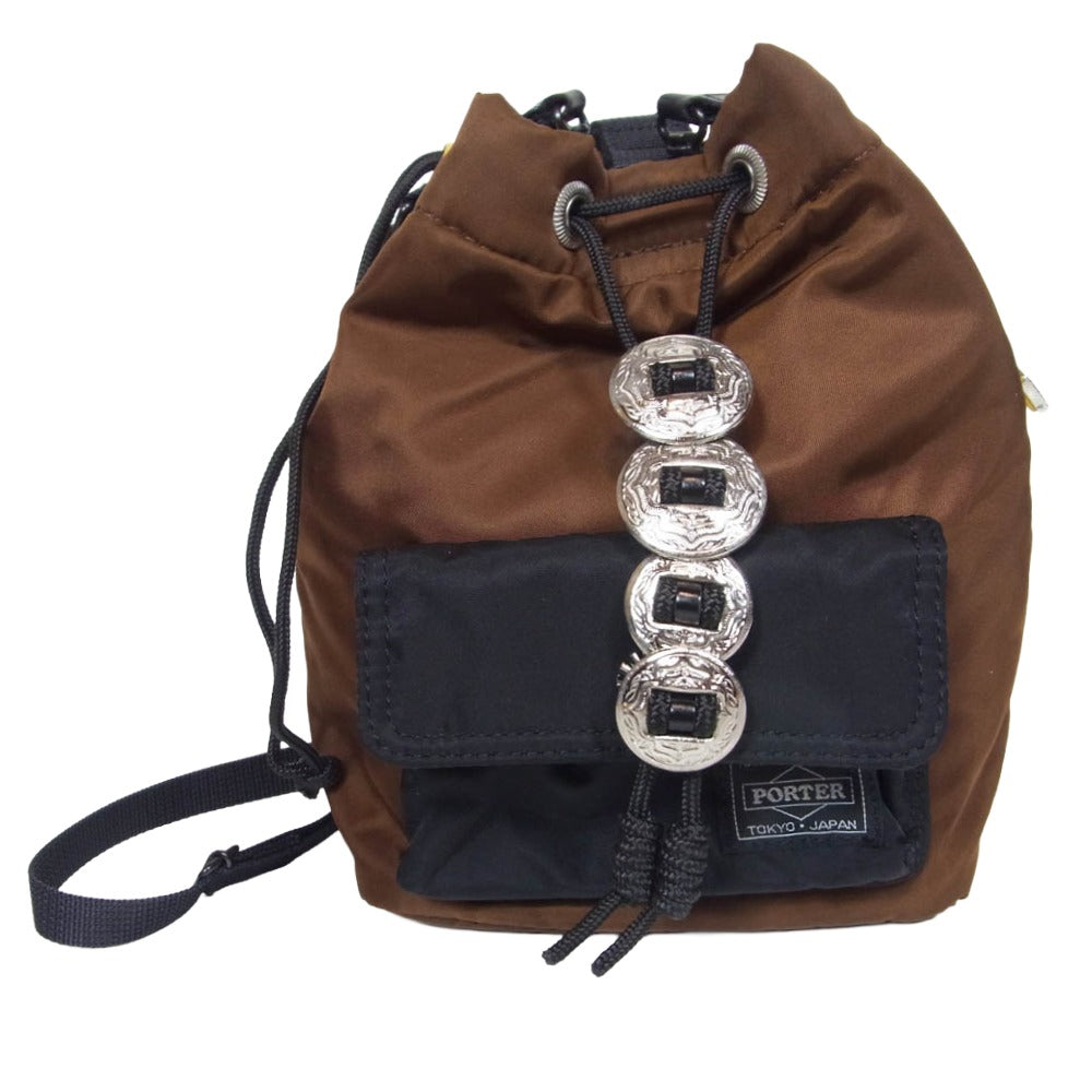 PORTER ポーター TOGA トーガ String Bag コンチョ ナイロン ストリング ショルダー バッグ ブラウン系【中古】