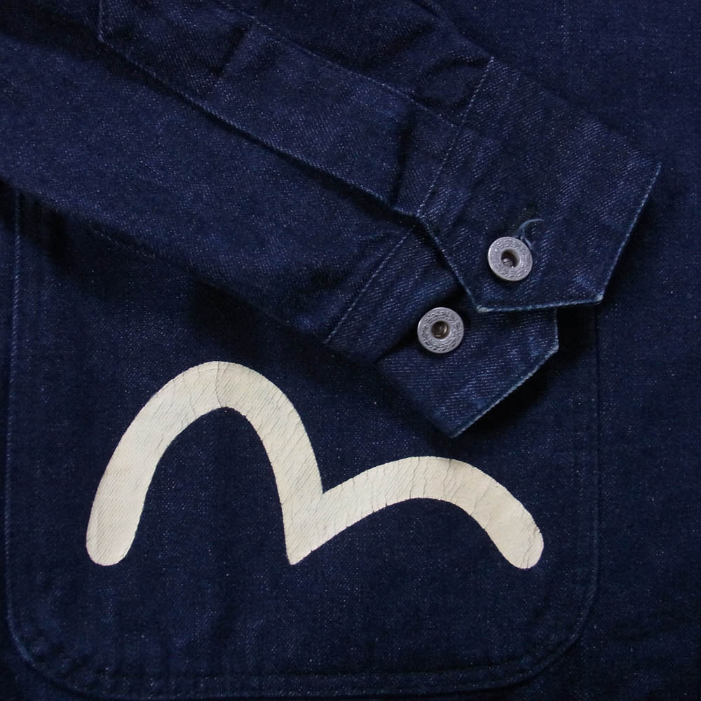 EVISU エヴィス Lot.1957 カモメプリント エンジニア カバーオール デニム ワークジャケット インディゴブルー系 40【中古】