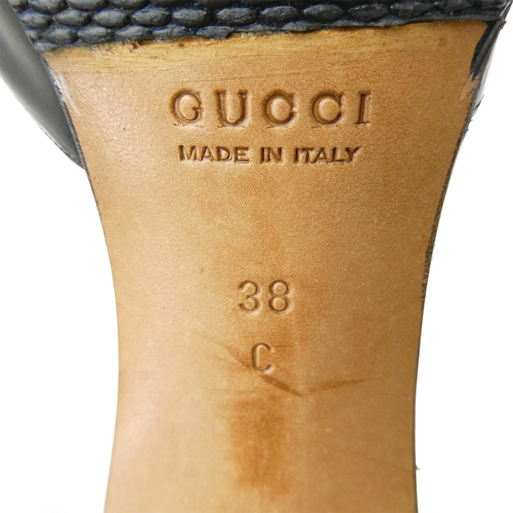 GUCCI グッチ 106 2167 ホースビット ハイヒール サンダル ブラック系 38【中古】
