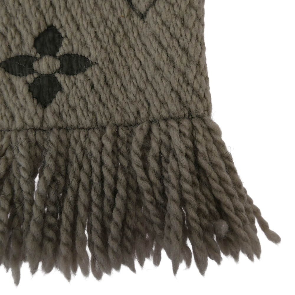 LOUIS VUITTON ルイ・ヴィトン 413287 エシャルプ ロゴマニア シルク混 マフラー グレー系【中古】