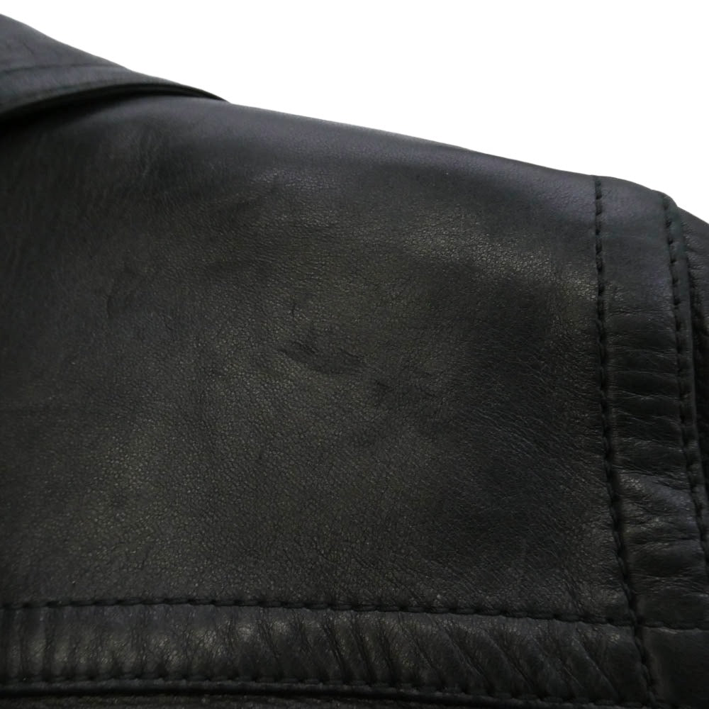 GUCCI グッチ レザー テーラードジャケット ブラック系 40【中古】