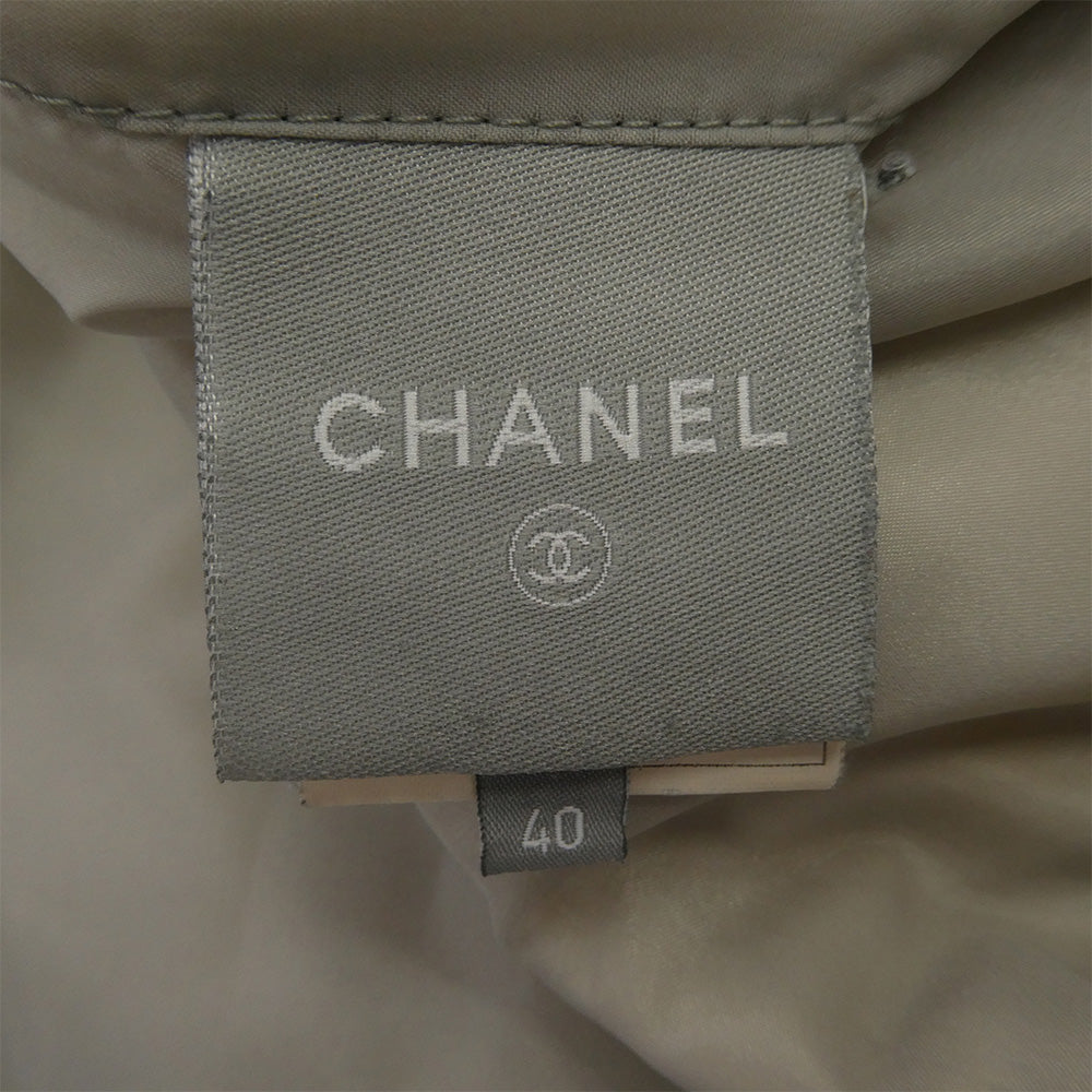 CHANEL シャネル P24104V15266 SPORTS スポーツライン ココマーク 中綿 ジップアップ コート シルバー系 40【中古】