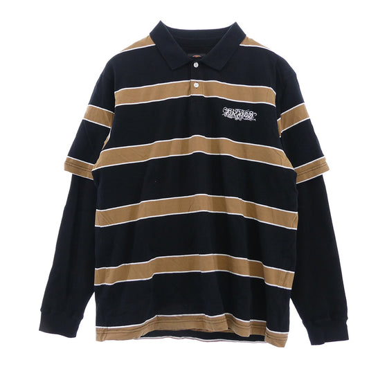 Supreme シュプリーム 24AW Thermal Polo サーマル ポロシャツ 長袖 カットソー ブラック系 ブラウン系 M【中古】