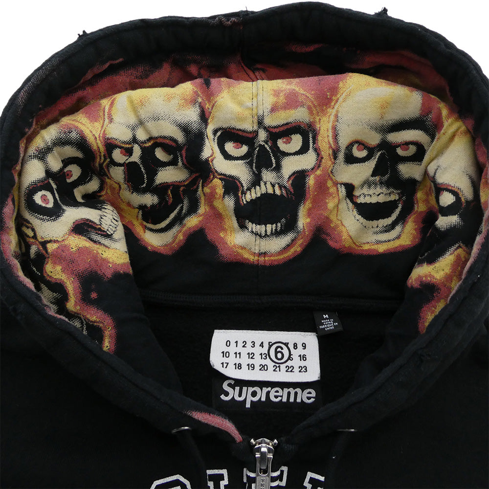 Supreme シュプリーム 24SS x MM6 Zip Up Hooded Sweatshirt エムエムシックス ジップアップ フーデッド スウェットシャツ フーディー パーカー ブラック系 M【中古】