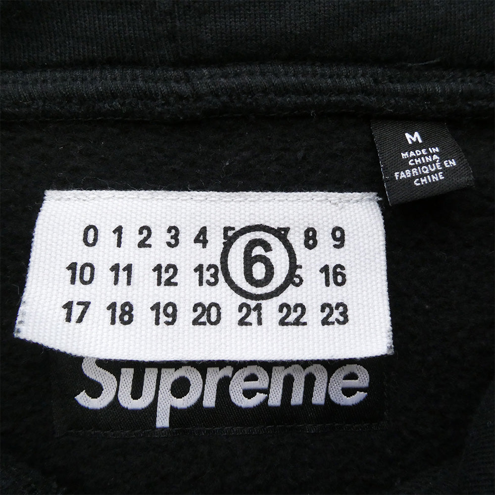 Supreme シュプリーム 24SS x MM6 Zip Up Hooded Sweatshirt エムエムシックス ジップアップ フーデッド スウェットシャツ フーディー パーカー ブラック系 M【中古】