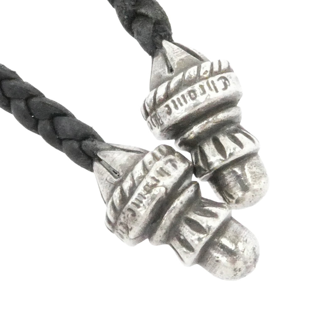 CHROME HEARTS クロムハーツ（原本無） CH CRS SML BC スモール CHクロス ボロチップ レザーブレード ネックレス シルバー系 ブラック系【中古】