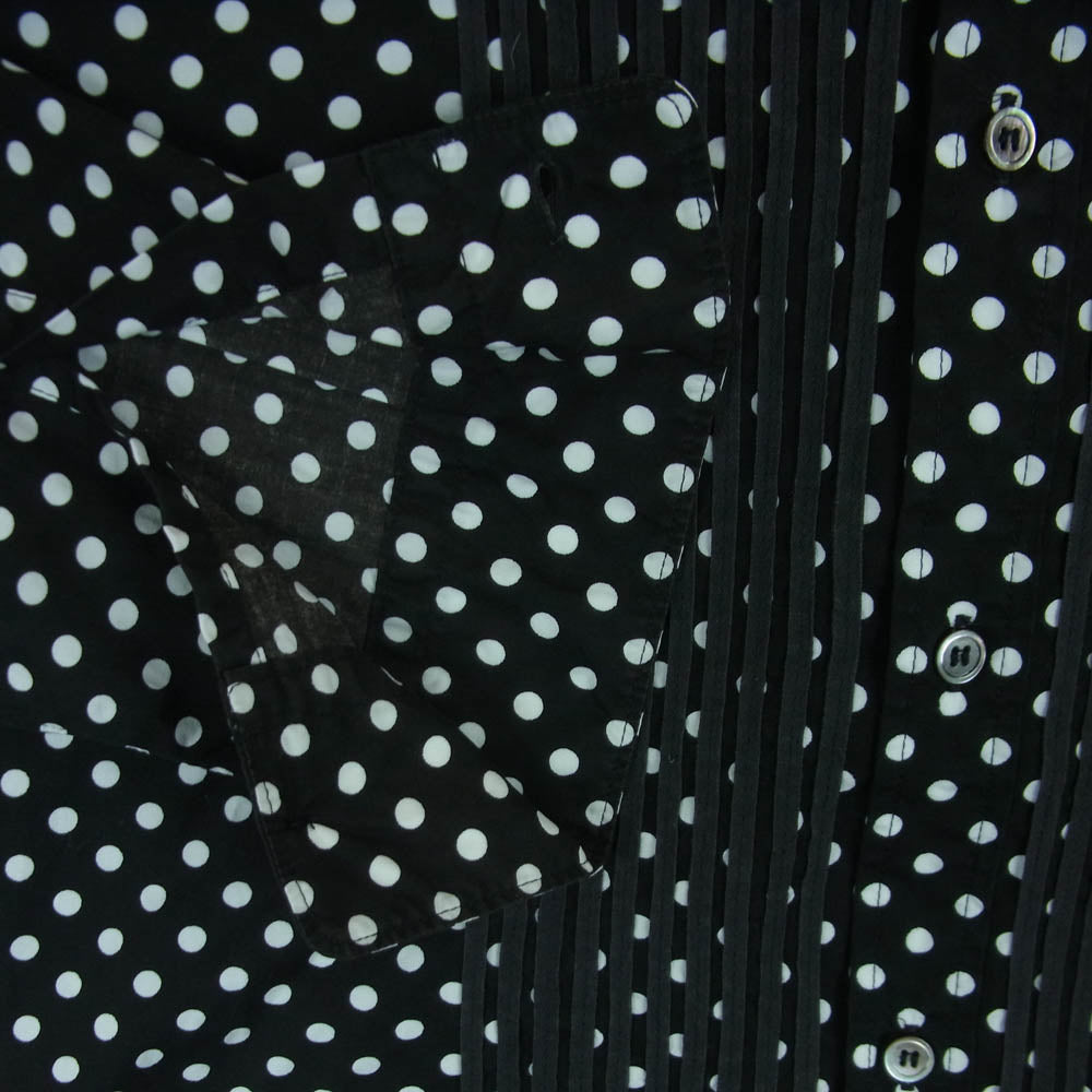 COMME des GARCONS HOMME コムデギャルソンオム 07SS HS-B011 AD2006 ドット フロントデザイン 長袖 ドレス シャツ ブラック系 ホワイト系 M【中古】