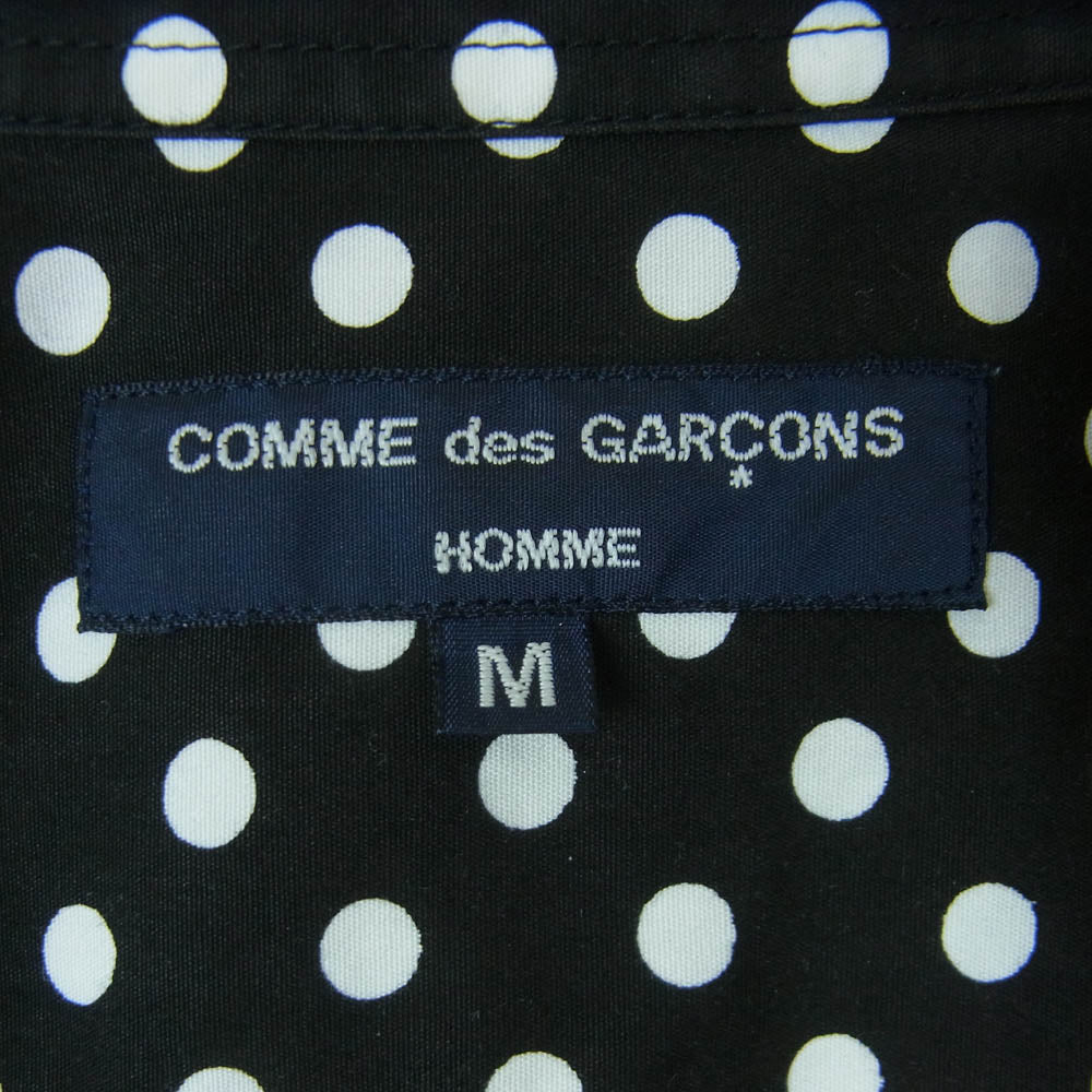 COMME des GARCONS HOMME コムデギャルソンオム 07SS HS-B011 AD2006 ドット フロントデザイン 長袖 ドレス シャツ ブラック系 ホワイト系 M【中古】