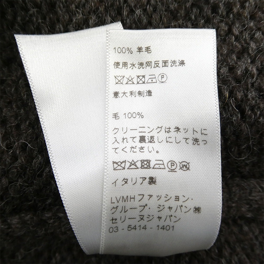 CELINE セリーヌ 2A08T 120O Wool short knit sweater ノルディック ハイネック クロップド ショート ニット セーター ブラウン系 S【中古】