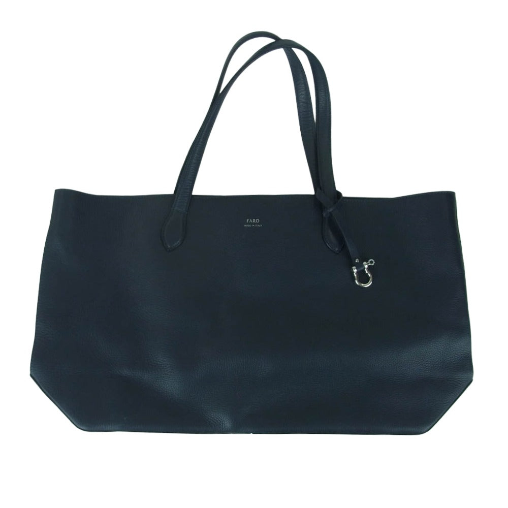 FARO ファーロ FABIO MOUSSE レザー トート バッグ ダークネイビー系【中古】