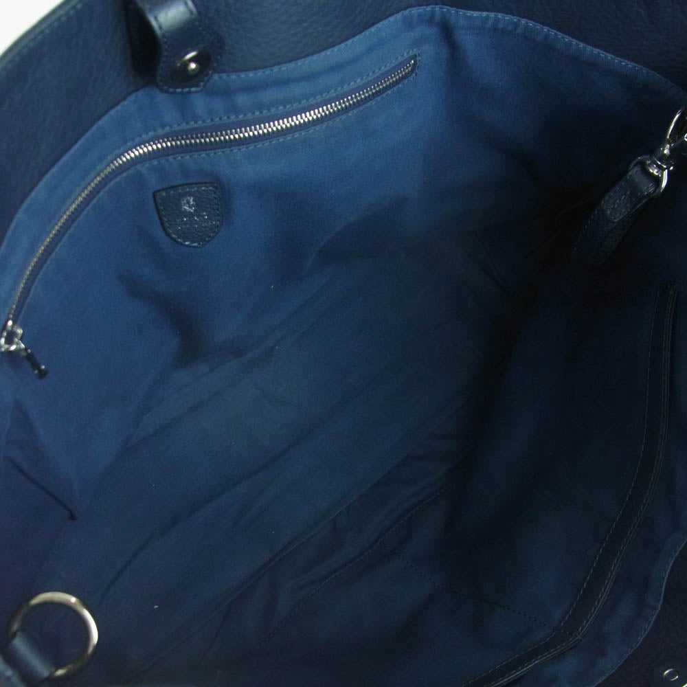 FARO ファーロ FABIO MOUSSE レザー トート バッグ ダークネイビー系【中古】