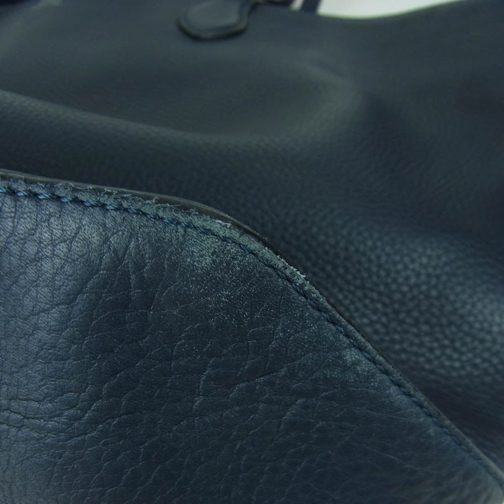 FARO ファーロ FABIO MOUSSE レザー トート バッグ ダークネイビー系【中古】