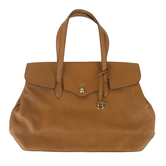 FARO ファーロ FRATELLI MOUSSE SEASON COLOR キャメル レザー トート バッグ イタリア製 ブラウン系【中古】