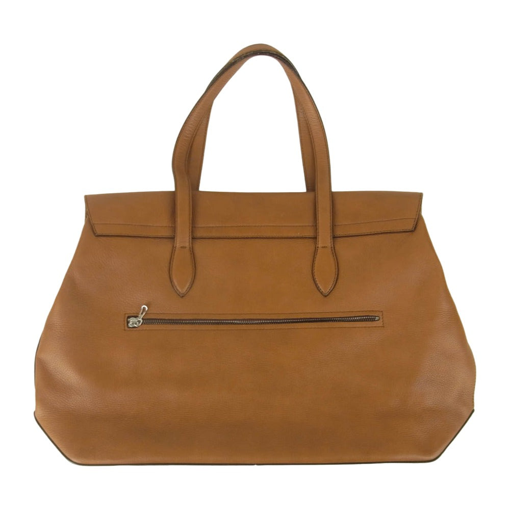 FARO ファーロ FRATELLI MOUSSE SEASON COLOR キャメル レザー トート バッグ イタリア製 ブラウン系【中古】
