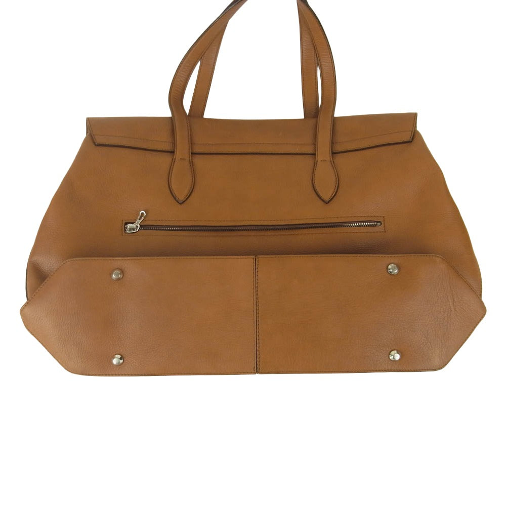 FARO ファーロ FRATELLI MOUSSE SEASON COLOR キャメル レザー トート バッグ イタリア製 ブラウン系【中古】