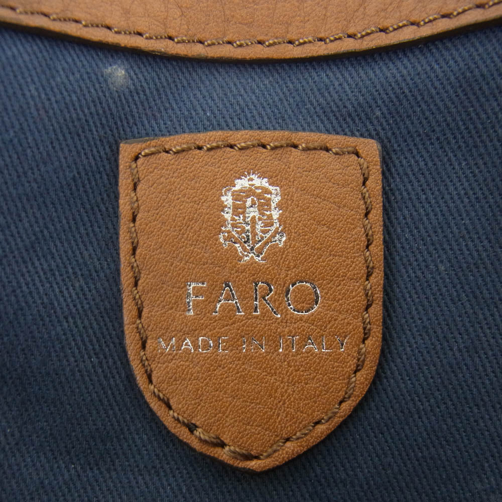 FARO ファーロ FRATELLI MOUSSE SEASON COLOR キャメル レザー トート バッグ イタリア製 ブラウン系【中古】